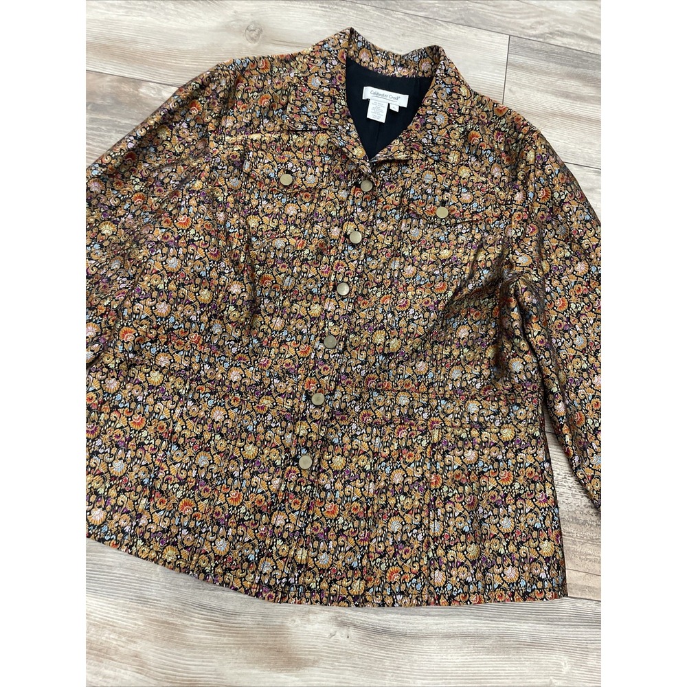 Coldwater Creek Floral Jacquard Blazer Jacket, Casual, Dressy XL - Picture 5 of 6